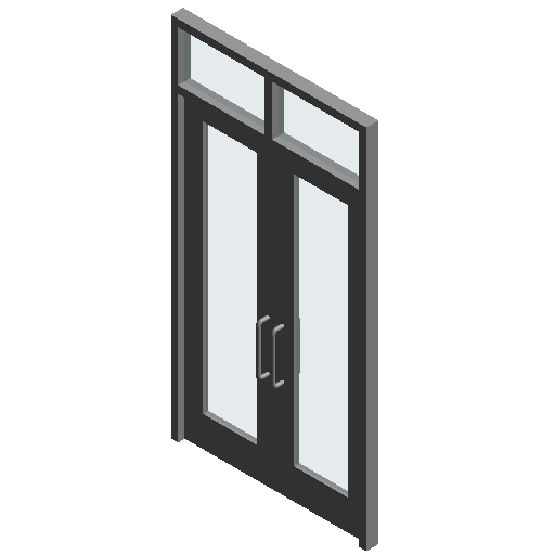 平开门镶玻璃门双扇带亮窗